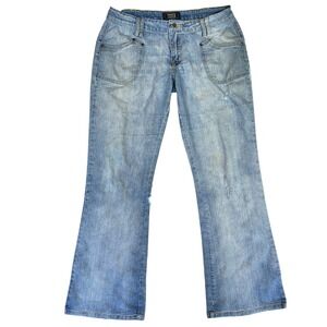 Crest Jeans Womens 11/12 Light Wash Low Rise Bootcut Denim Y2K Distressed